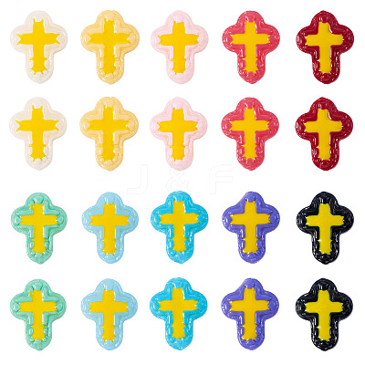 20Pcs 10 Colors Glass Beads Enamel Beads BLOW-TA0001-07A-1