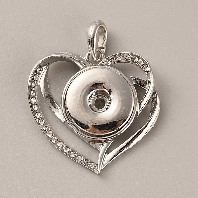 Alloy Rhinestone Hang Snap Base Pendants FIND-WH0150-13P-1