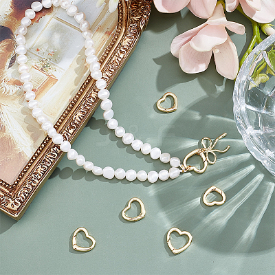 6Pcs 3 Styles Rack Plating Brass Spring Gate Rings KK-PH0013-94-1