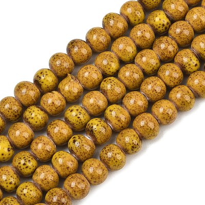 Handmade Fancy Antique Glazed Porcelain Ceramic Round Beads Strands PORC-L019-8mm-02-1