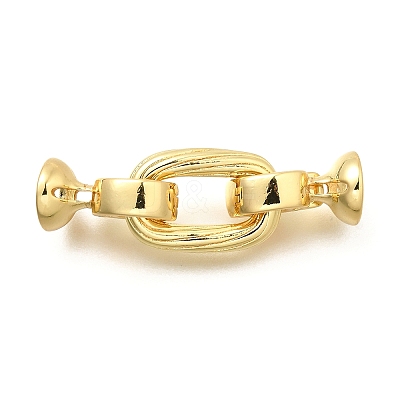 Rectangle Rack Plating Brass Fold Over Clasps KK-S508-15G-1