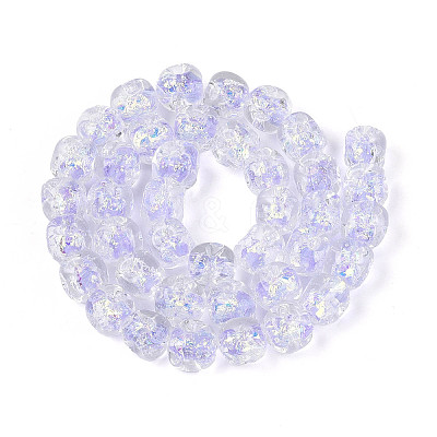 Handmade Foil Lampwork Beads Strands FOIL-T008-04E-1