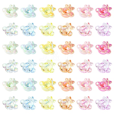 20Pcs 2 Styles Luminous UV Plating Opaque Acrylic Beads MACR-YW0004-73-1