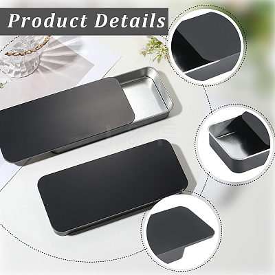 2Pcs Slide Top Tinplate Trinket Storage Boxes CON-SP0001-22A-02-1