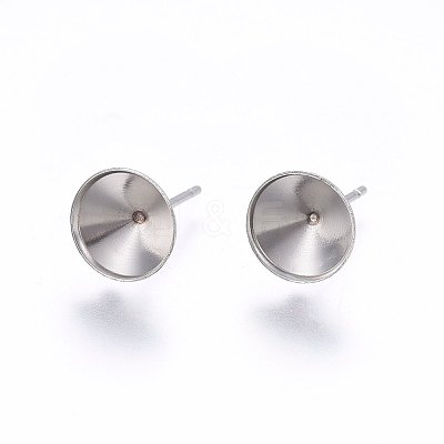 Non-Tarnish 201 Stainless Steel Stud Earring Settings STAS-I095--01P-B-1