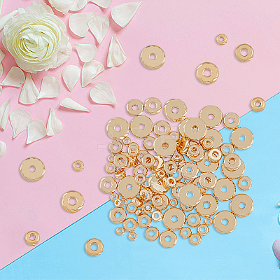 100Pcs 5 Style Brass Beads KK-FH0005-35G-1
