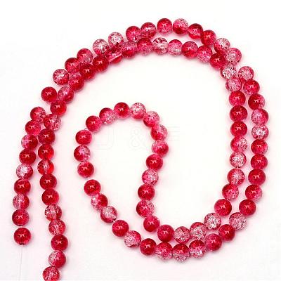 Baking Paint Crackle Glass Bead Strands CCG-S001-6mm-15-1