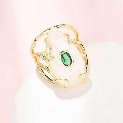 Natural Quartz Crystal Cuff Rings GG-CBA5FCC-03G-03-1