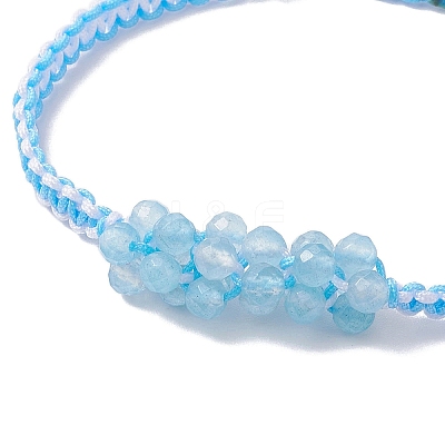 Natural White Jade Beaded Braided Bead Bracelets BJEW-MZ00253-02-1