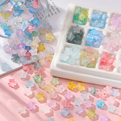 400Pcs Opaque Acrylic Beads MACR-SP0002-14B-1