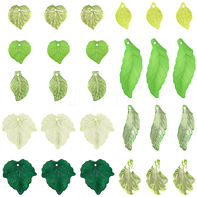 270Pcs 9 Styles Transparent Acrylic Pendants TACR-SC0001-48-1