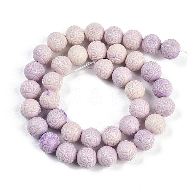Synthetic Shell Dyed Carved Beads Strands SHEL-K007-12-1