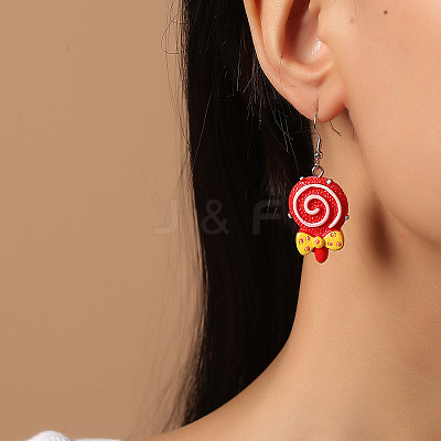 Iron Resin Dangle Earrings for Women WG01F65-05-1