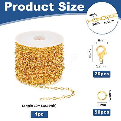 DIY Brass Cable Chains Bracelets Necklaces Making Kits DIY-UN0006-22C-1