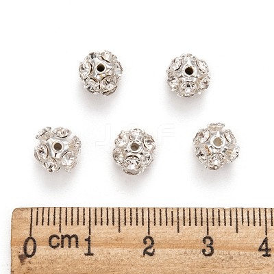 Brass Clear Rhinestone Beads RB-A017-8mm-S-1
