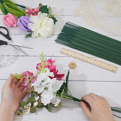 100Pcs Iron Stalk Flower Rod AJEW-SP0003-73A-1