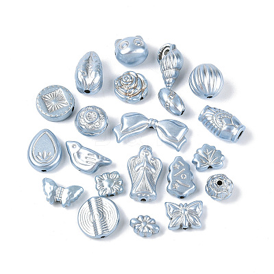 Pearlized Opaque Acrylic Beads OACR-T029-04G-1