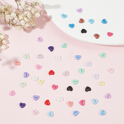 200Pcs 20 Colors Resin Buttons BUTT-AN0001-05-1