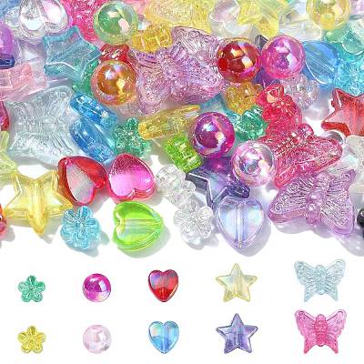 310Pcs 5 Styles Transparent Acrylic Beads MACR-CJ0001-65-1