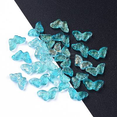 Electroplate Transparent Glass Beads X-EGLA-L027-E-1