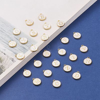 Initial Letter A~Z Alphabet Enamel Charms ENAM-X0018-07-1