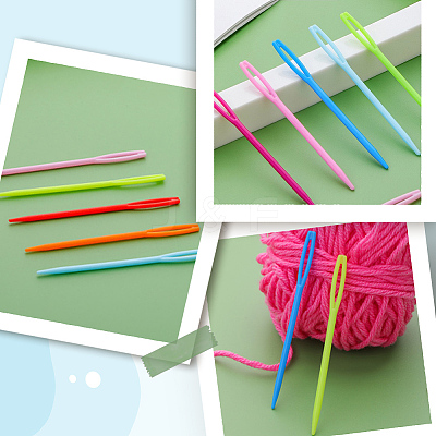 100Pcs Plastic Yarn Knitting Needles SENE-SP0001-01-1