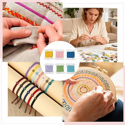 24Pcs 6 Colors Polyester Embroidery Threads DIY-CY0003-59-1