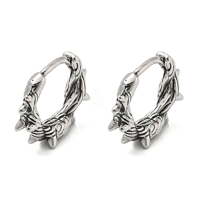 Antique Silver 316 Stainless Steel Hoop Earrings EJEW-Z034-01D-1
