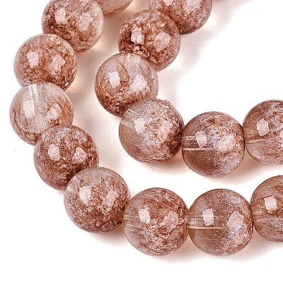 Transparent Half Spray Painted Glass Beads Strands LS-GLAA-Q110-02A-08-1