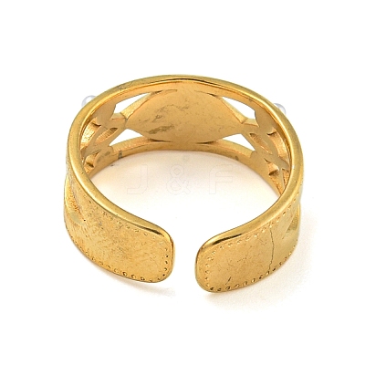 Ion Plating(IP) 304 Stainless Steel Cuff Open Rings RJEW-K283-04G-1