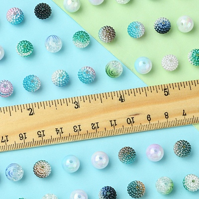 200Pcs 10 Styles Imitation Pearl & Opaque Acrylic Berry Beads OACR-FS0001-96A-1