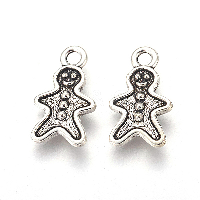 Tibetan Style Alloy Christmas Snowmen Pendant Settings for Enamel TIBEP-GC152-AS-NR-1