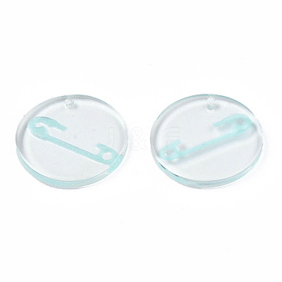 Transparent Resin Pendants RESI-N030-005D-1