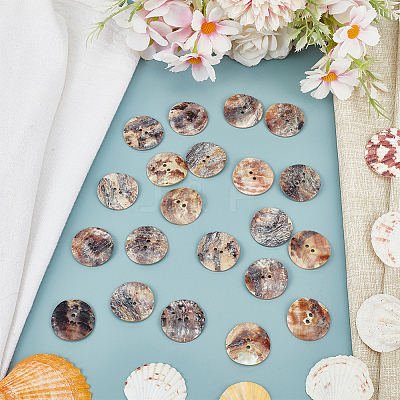 40Pcs 2-Hole Shell Buttons BUTT-GO0001-10-1