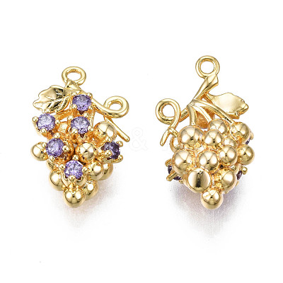 Brass Micro Pave Cubic Zirconia Pendants KK-N231-231-1