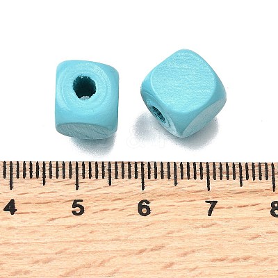 Spray Painted Wooden Beads WOOD-P021-01C-26-1