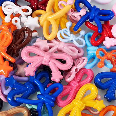 48Pcs 4 Styles Opaque Acrylic Beads OACR-TA0004-94A-1