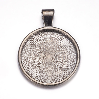 Metal Alloy Pendant Cabochon Settings X-PALLOY-A15654-B-1