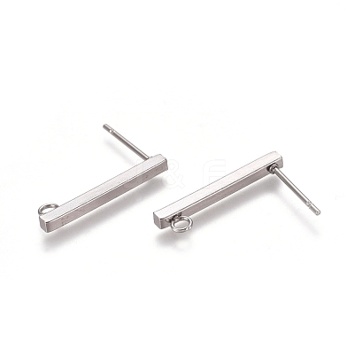 Non-Tarnish 304 Stainless Steel Stud Earring Findings X-STAS-E482-03A-P-1
