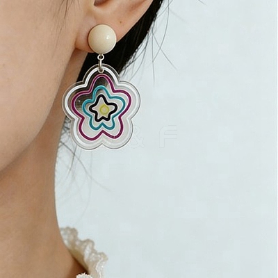Alloy Resin Stud Earrings for Women WGDCBB9-02-1