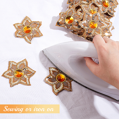 Iron on/Sew on Ethnic Style Embroidery Flower Polyester Lace Ribbons OCOR-WH0060-47C-1