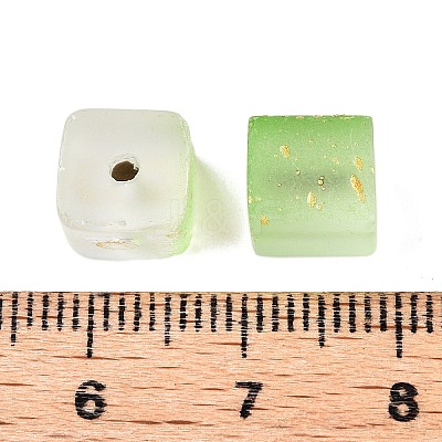 Frosted Glass Beads with Golden Glitter Powder X1-DGLA-NH001-8mm-01D-1
