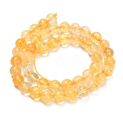 Natural Citrine Beads Strands G-F820-K04-8mm-1