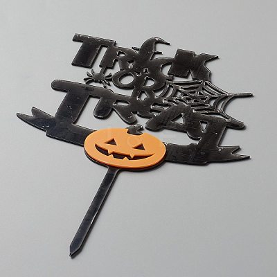 Acrylic Pumpkin & Word Cake Insert Card Decoration X-DIY-H109-06-1