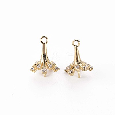 Brass Micro Pave Clear Cubic Zirconia Peg Bails Charms KK-Q765-011-NF-1