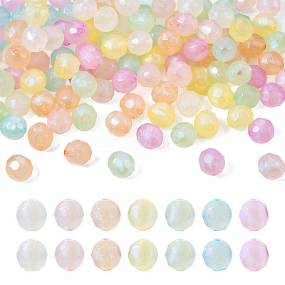 350Pcs 7 Colors Translucent Acrylic Beads TACR-TA0001-17-1