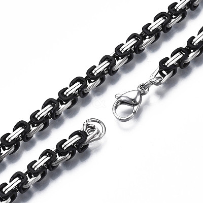 Two Tone 201 Stainless Steel Byzantine Chain Bracelets BJEW-S057-86B-01-1
