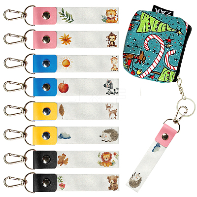 PU Leather & Cotton Name Marker Keychain AJEW-WH0514-012-1