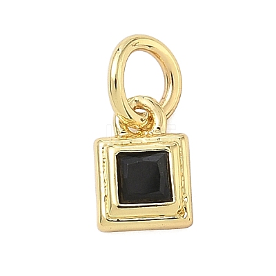 Brass Pave Cubic Zirconia Pendants KK-K368-13G-06-1