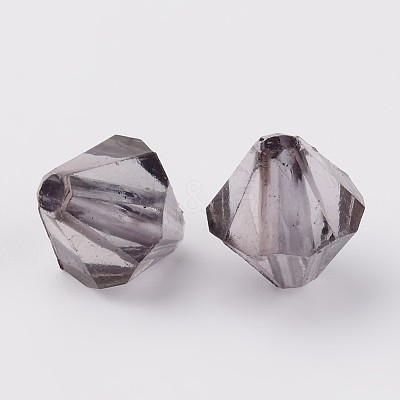 Faceted Bicone Transparent Acrylic Beads X-DBB4mm-60-1